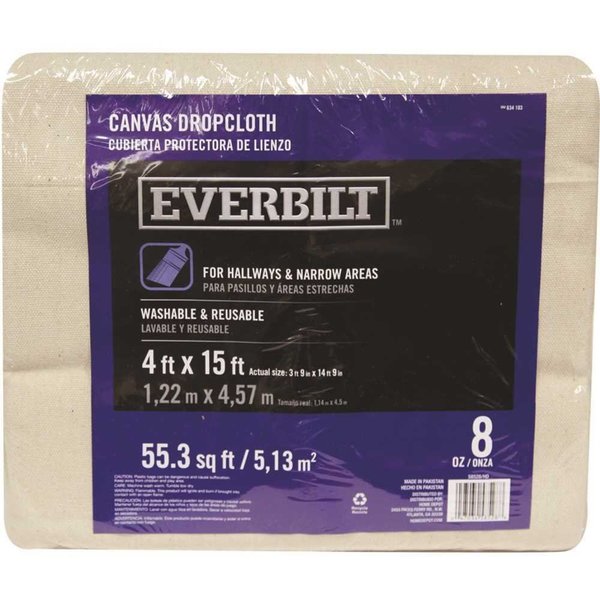 Everbilt 4 ft. x 15 ft. 8 oz. Heavyweight Canvas Drop Cloth Runner 58528/6HD
